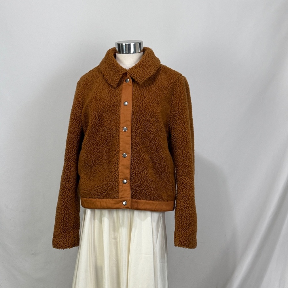 Madewell size M brown faux fur bomber jacket - Picture 4 of 10